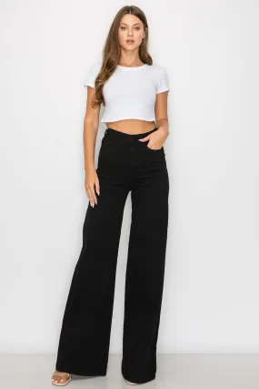 40030PN Women's High Waisted Stretch Wide-Leg Flare Baggy Jeans