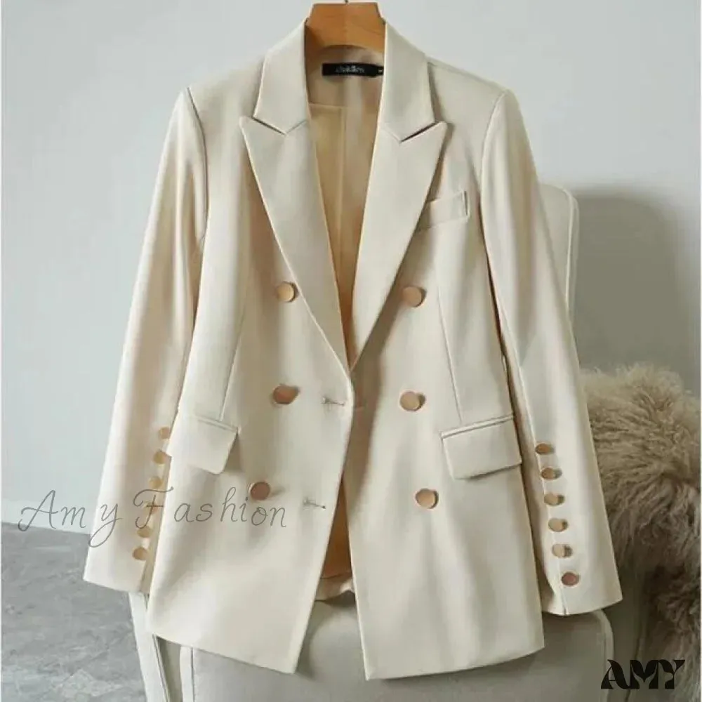 Amy Fashion - Short Slim Female Coat Black Blazer