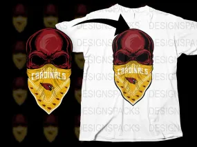 Arizona Cardinals Skull Bandana Graphic Png Digital Download