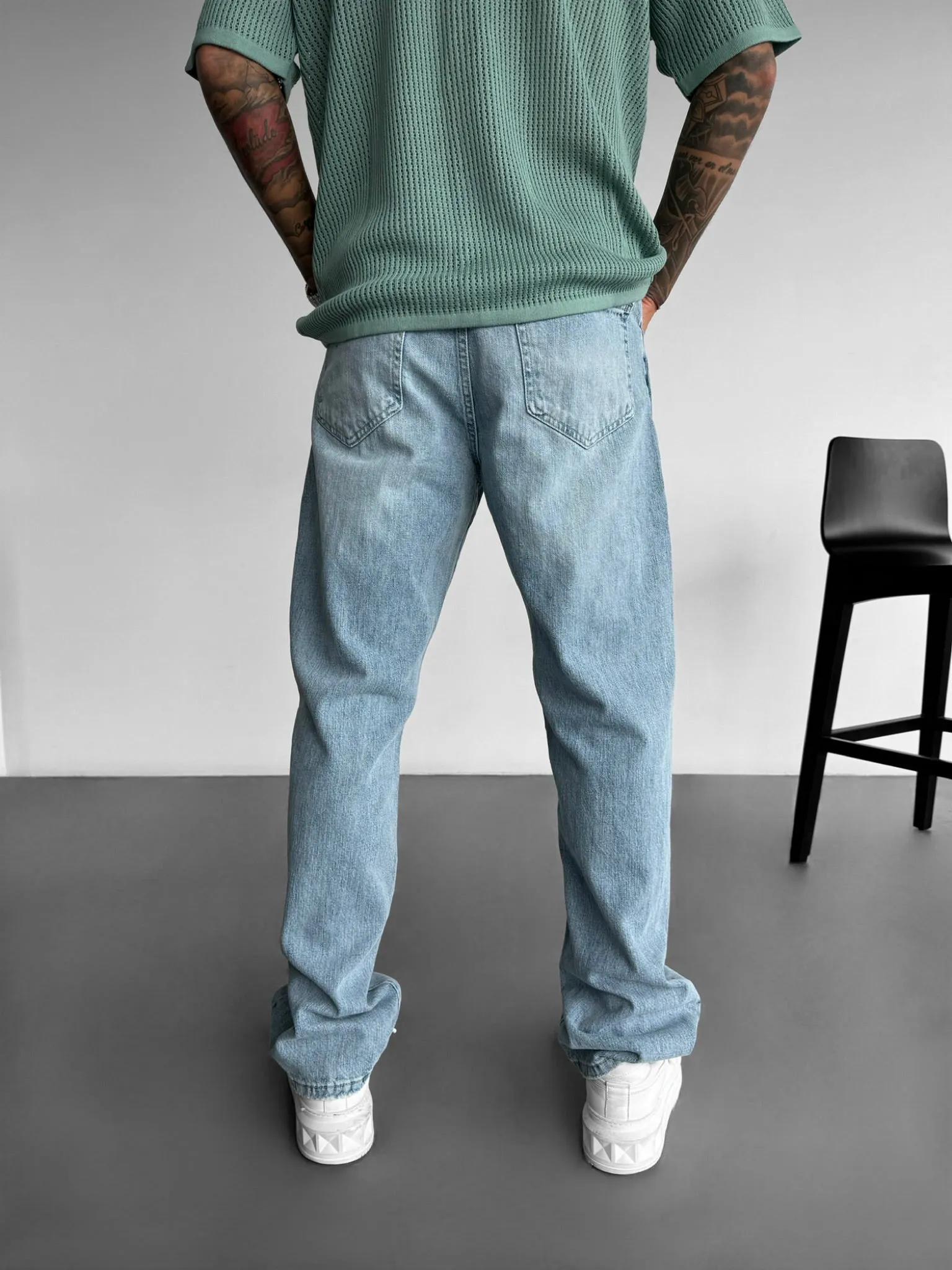 Baggy Detail Jeans - Blue