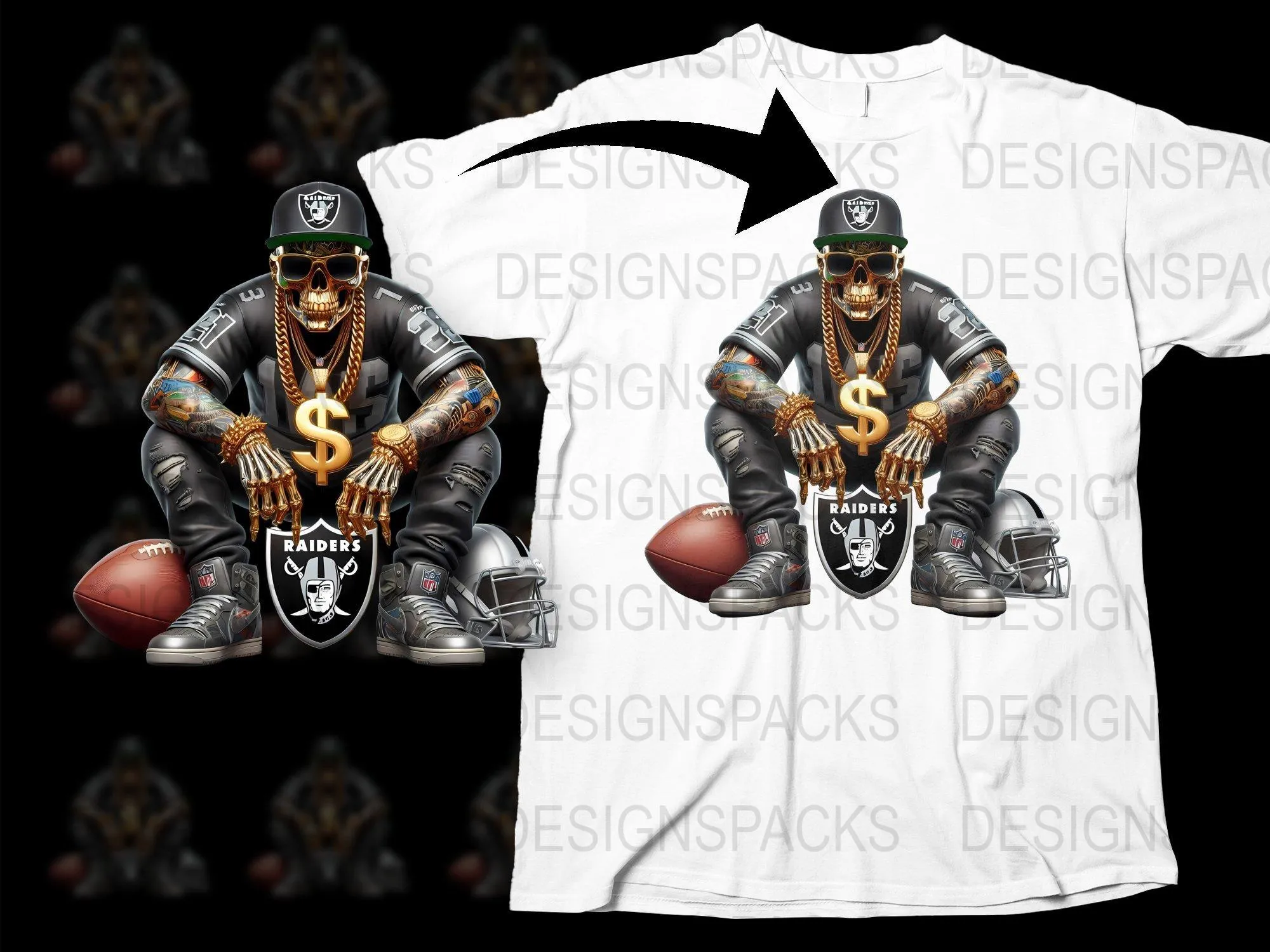 Bold Graphic Skull Fashion Raiders Themed Png Digital Download