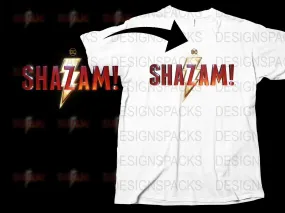 Bold Shazam Superhero Logo Png Digital Download