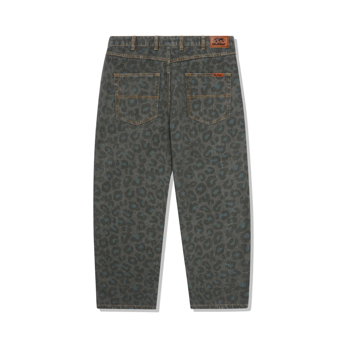 Butter Goods Leopard Baggy Denim Jeans - Black