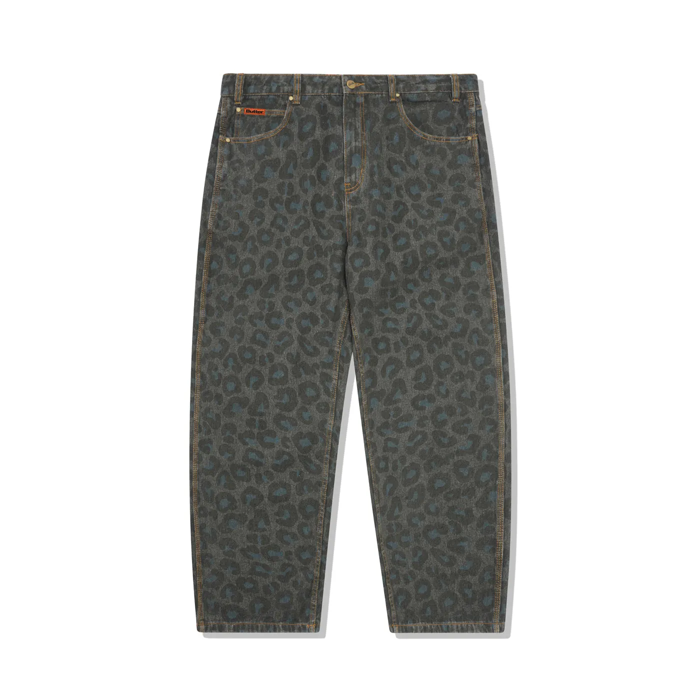 Butter Goods Leopard Baggy Denim Jeans - Black