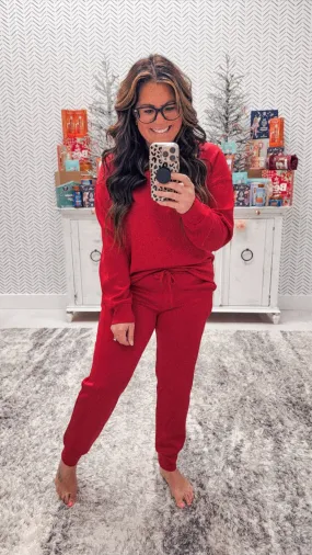 Buttery Soft Joggers - Holiday Red