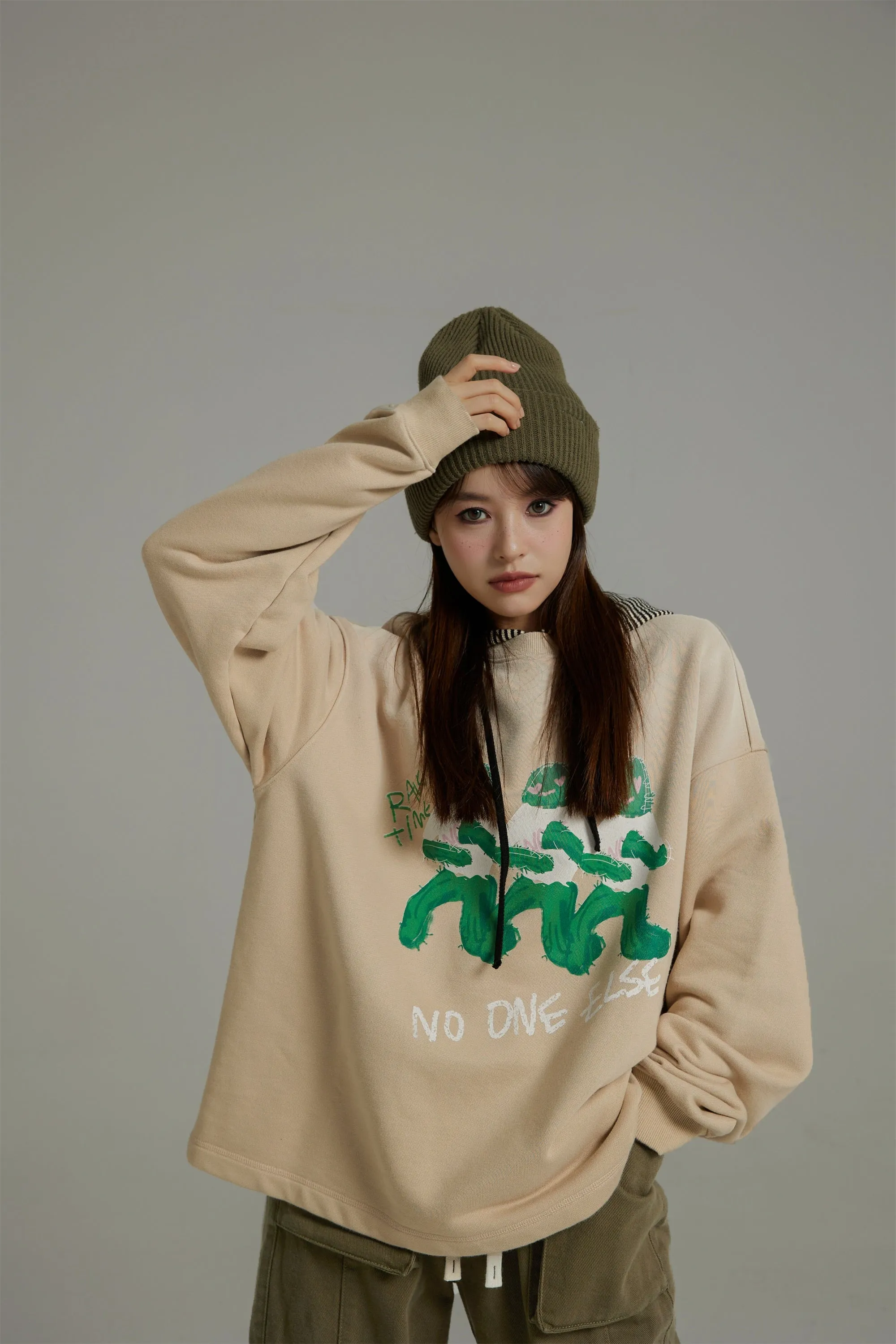 Cartoon Round Loose Fit Sweatshirt