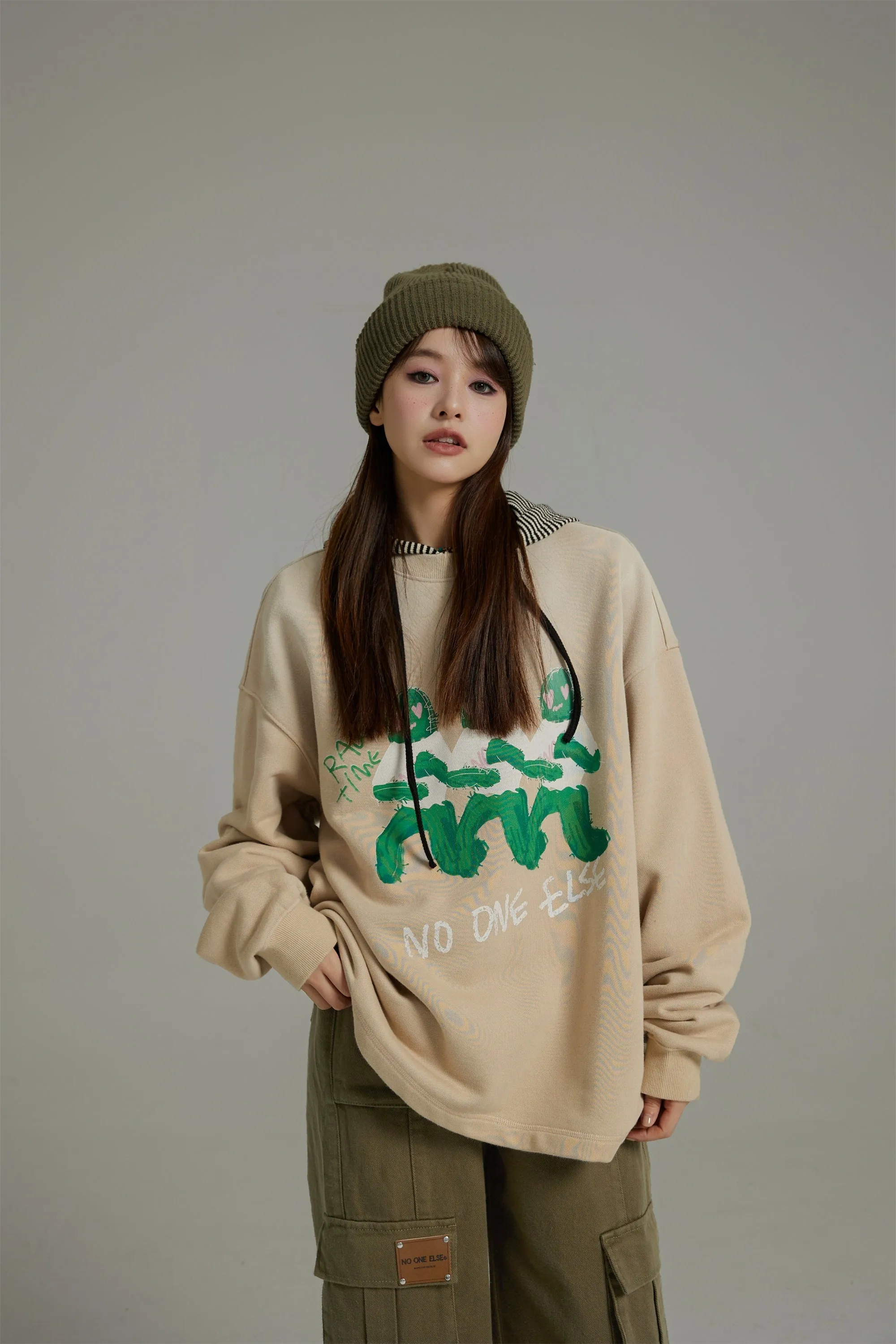 Cartoon Round Loose Fit Sweatshirt