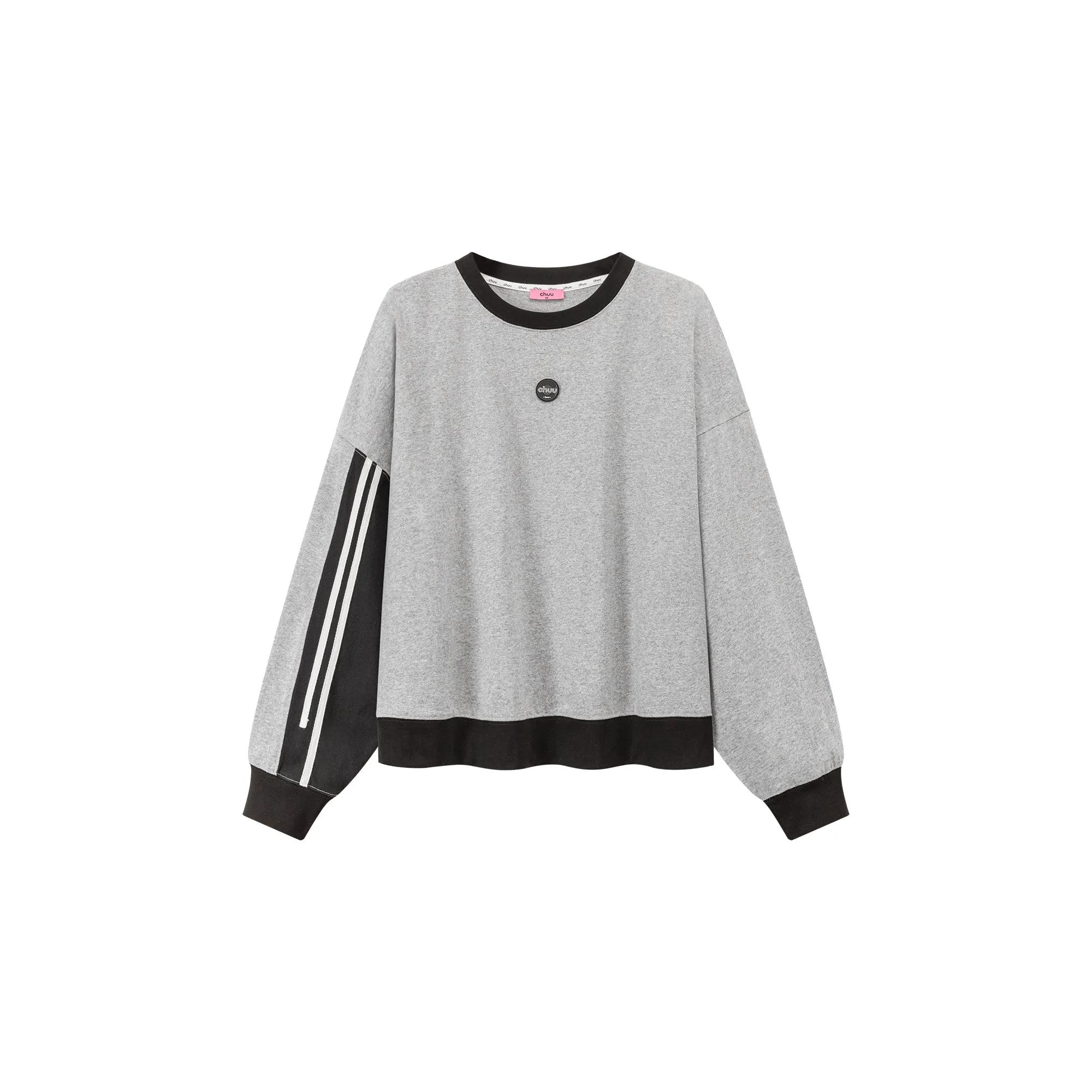 Color Matching Line Loose Fit Sweatshirt