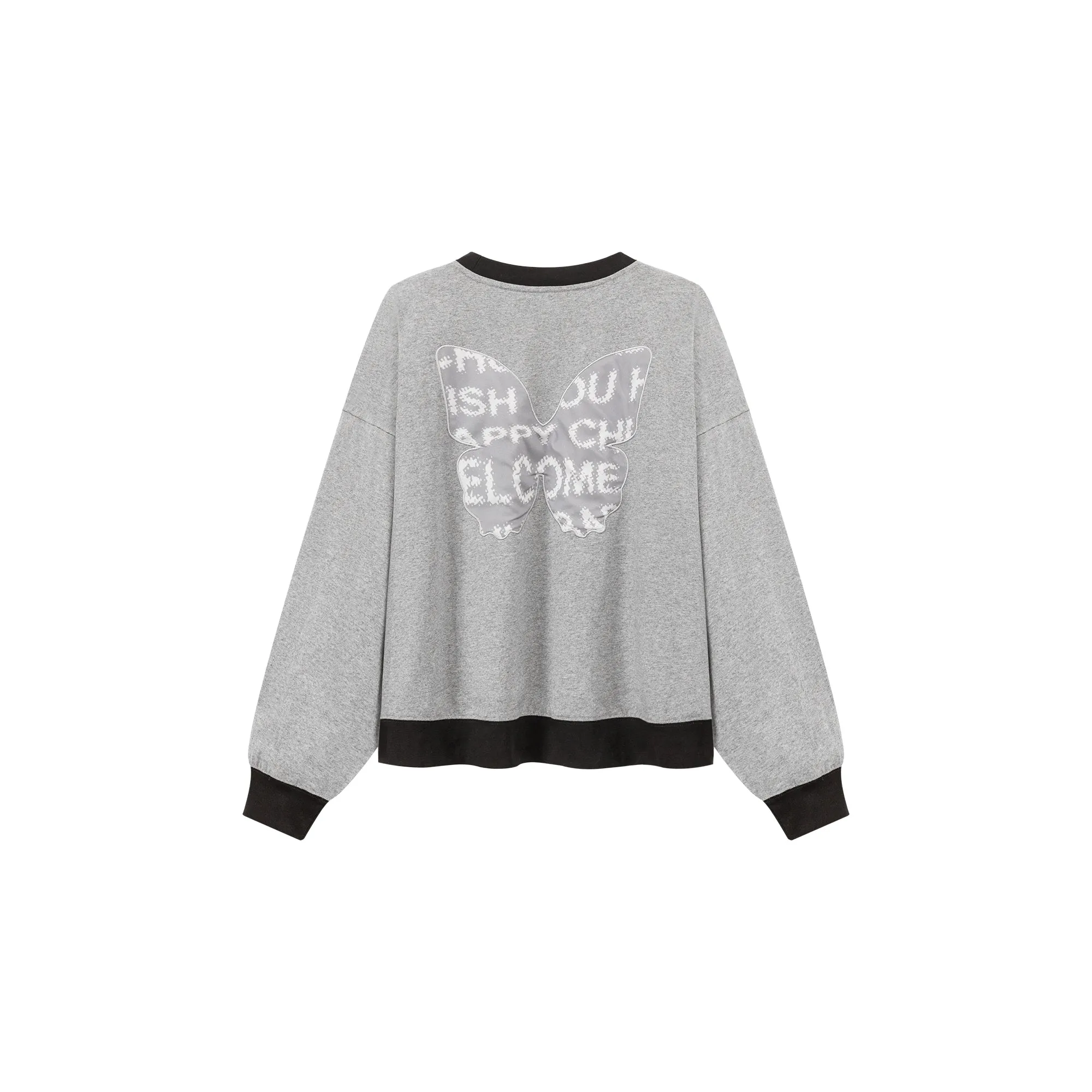 Color Matching Line Loose Fit Sweatshirt