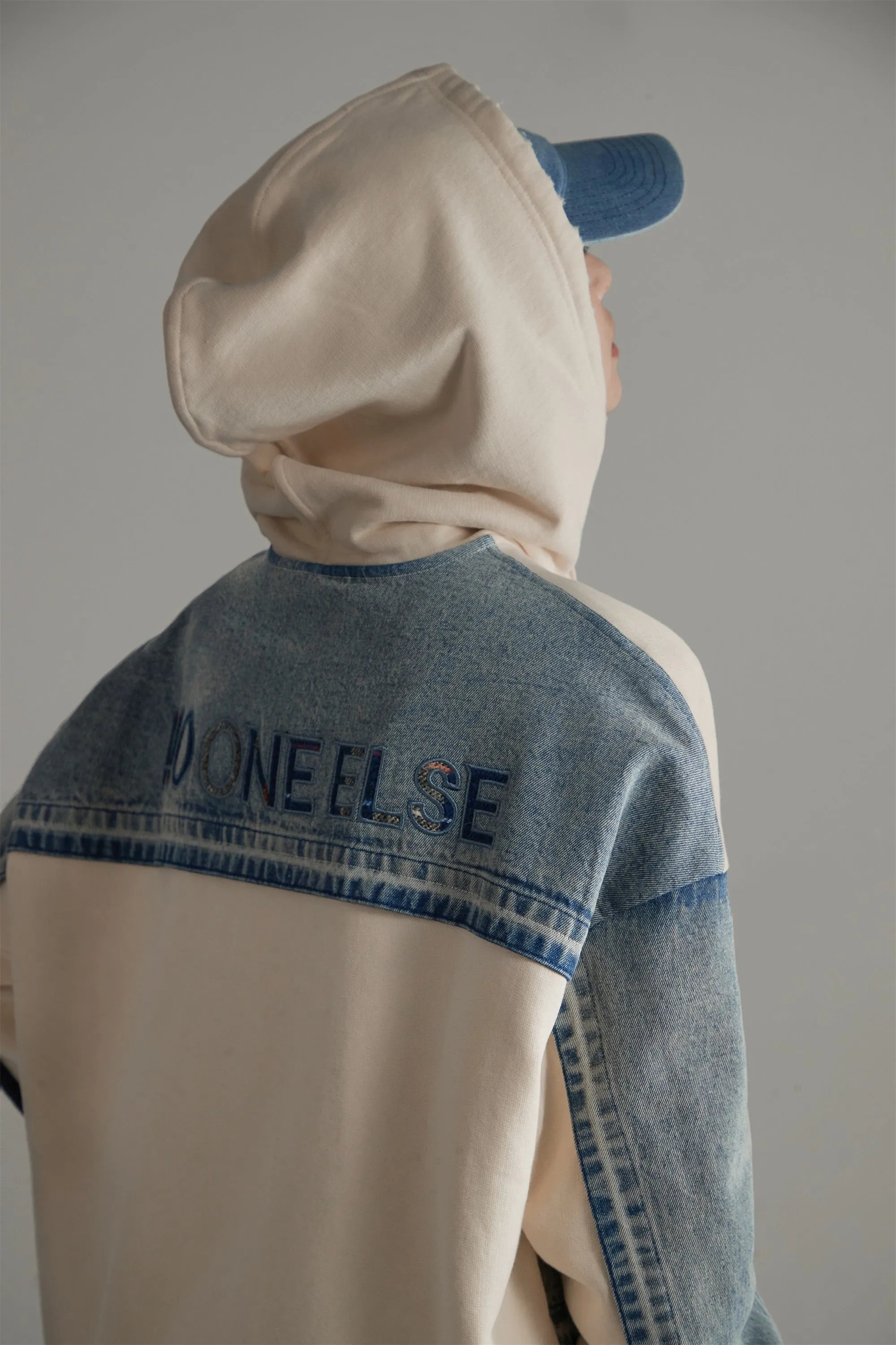 Denim Loose-Fit Hoodie