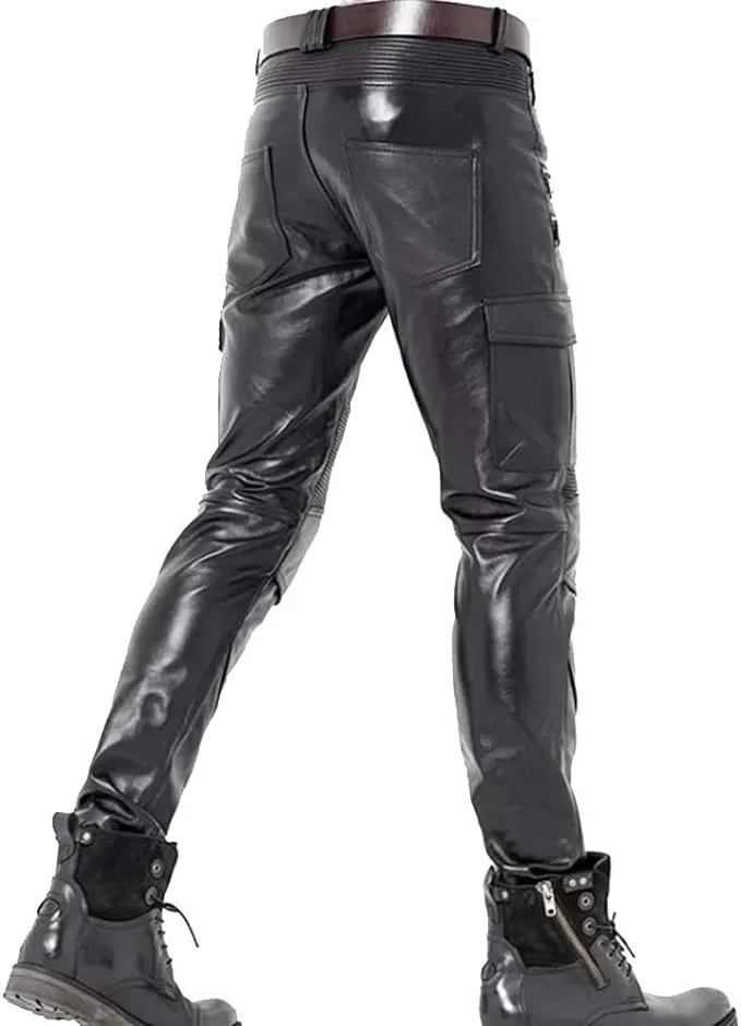 Eryon Men's Green Faux Leather Pants