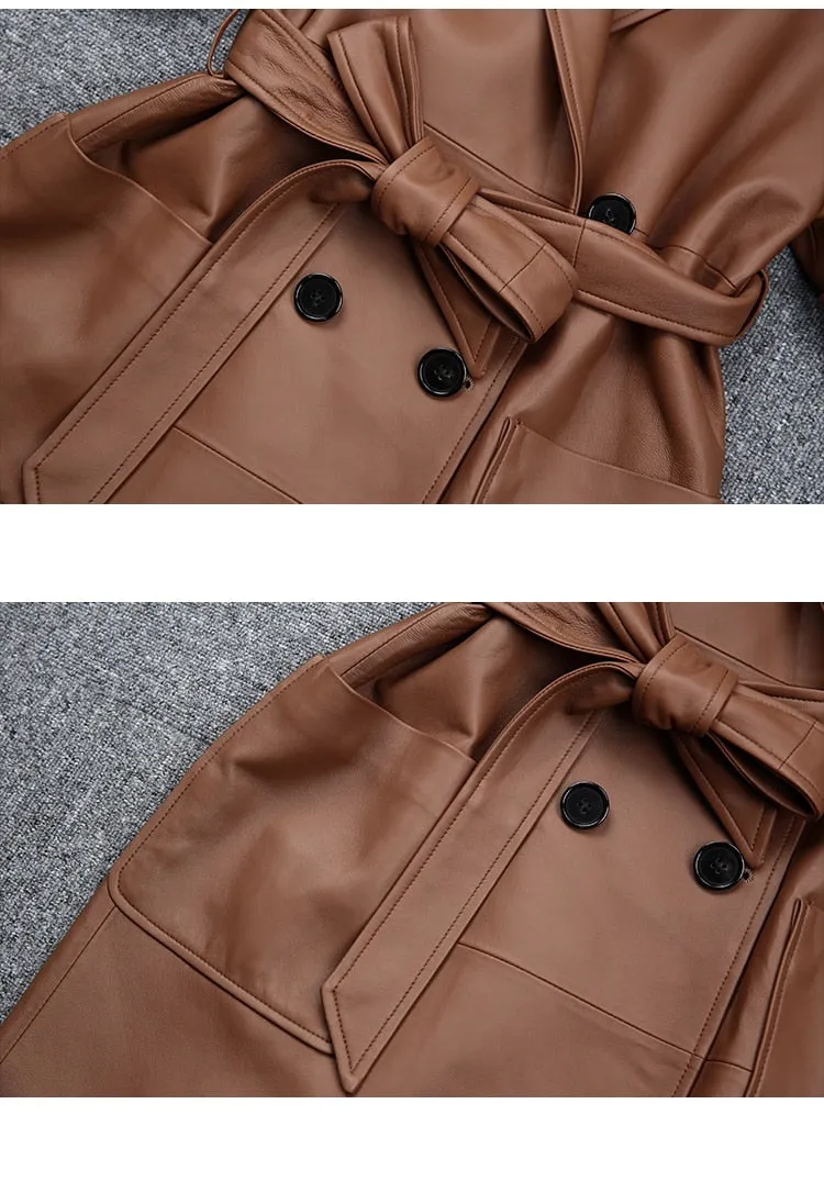 French Genuine Leather Coat