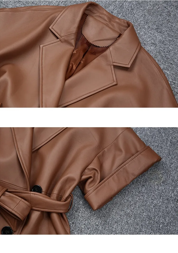 French Genuine Leather Coat