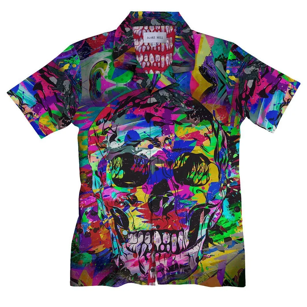 Giant Skull Open Collar Shirt