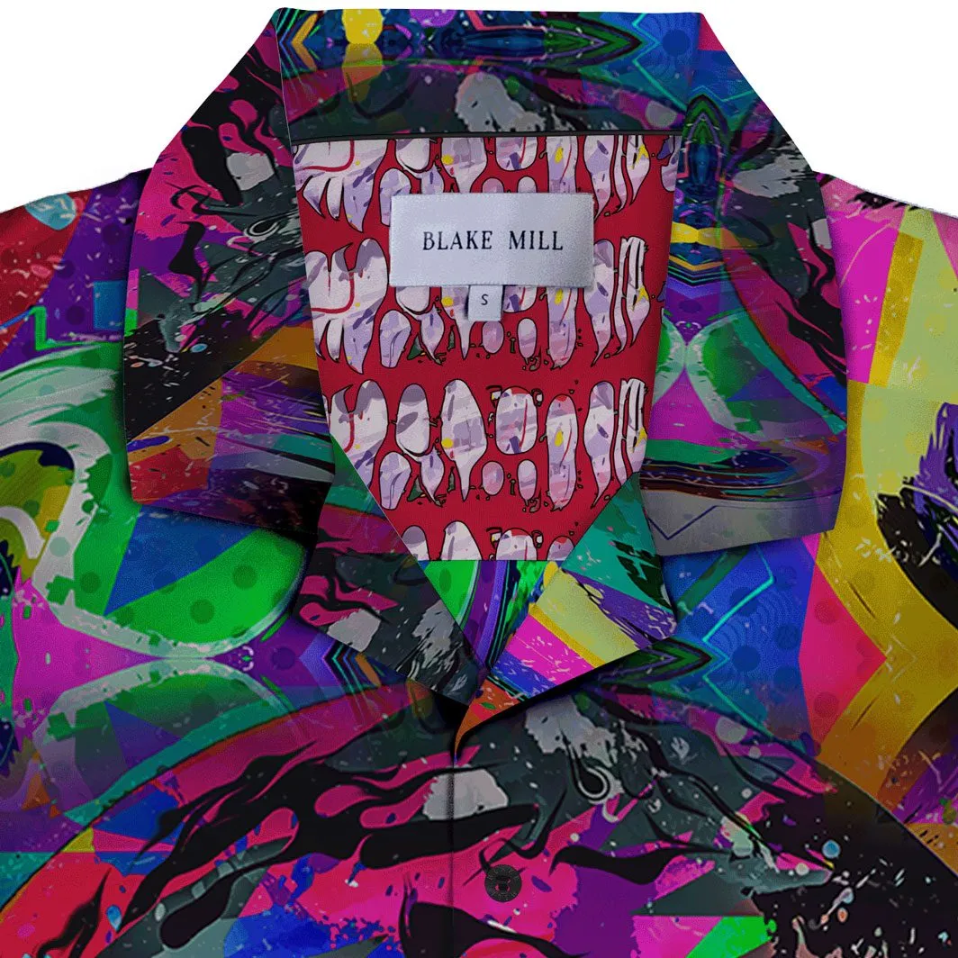 Giant Skull Open Collar Shirt