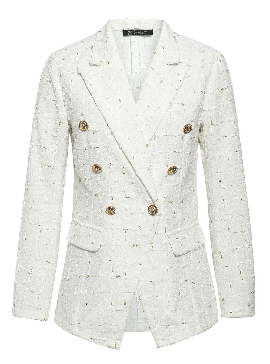 Going Somewhere Short Retro Blazer - White