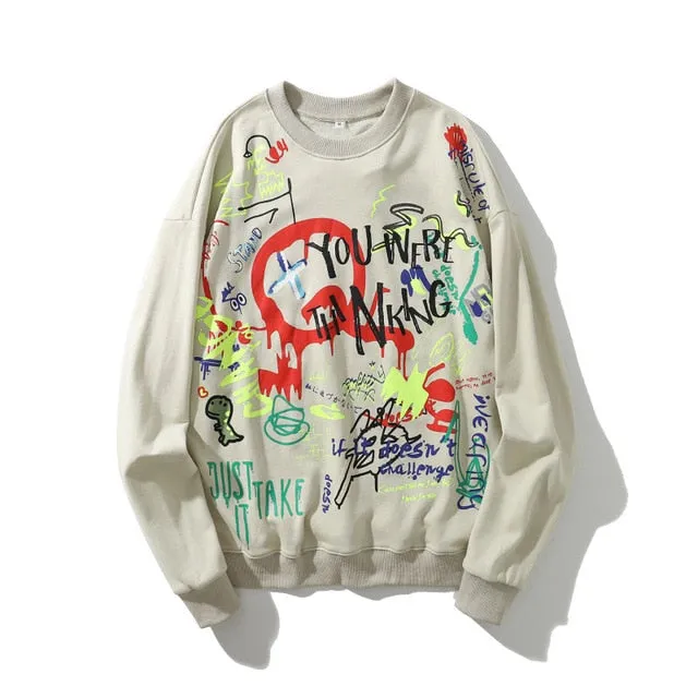 Graffiti Letter Print Sweatshirts