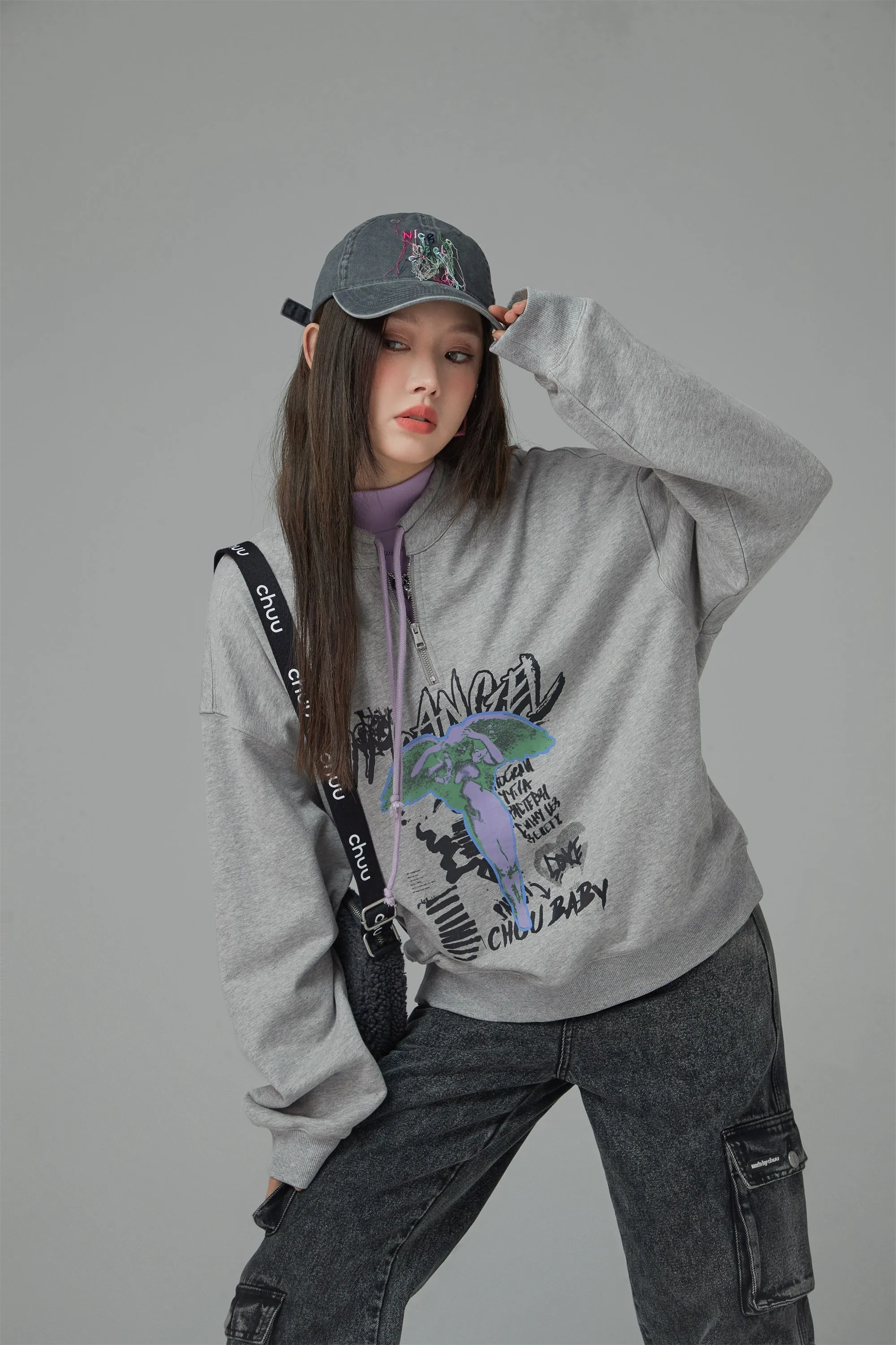 Here We Go Again String Loose Fit Sweatshirt