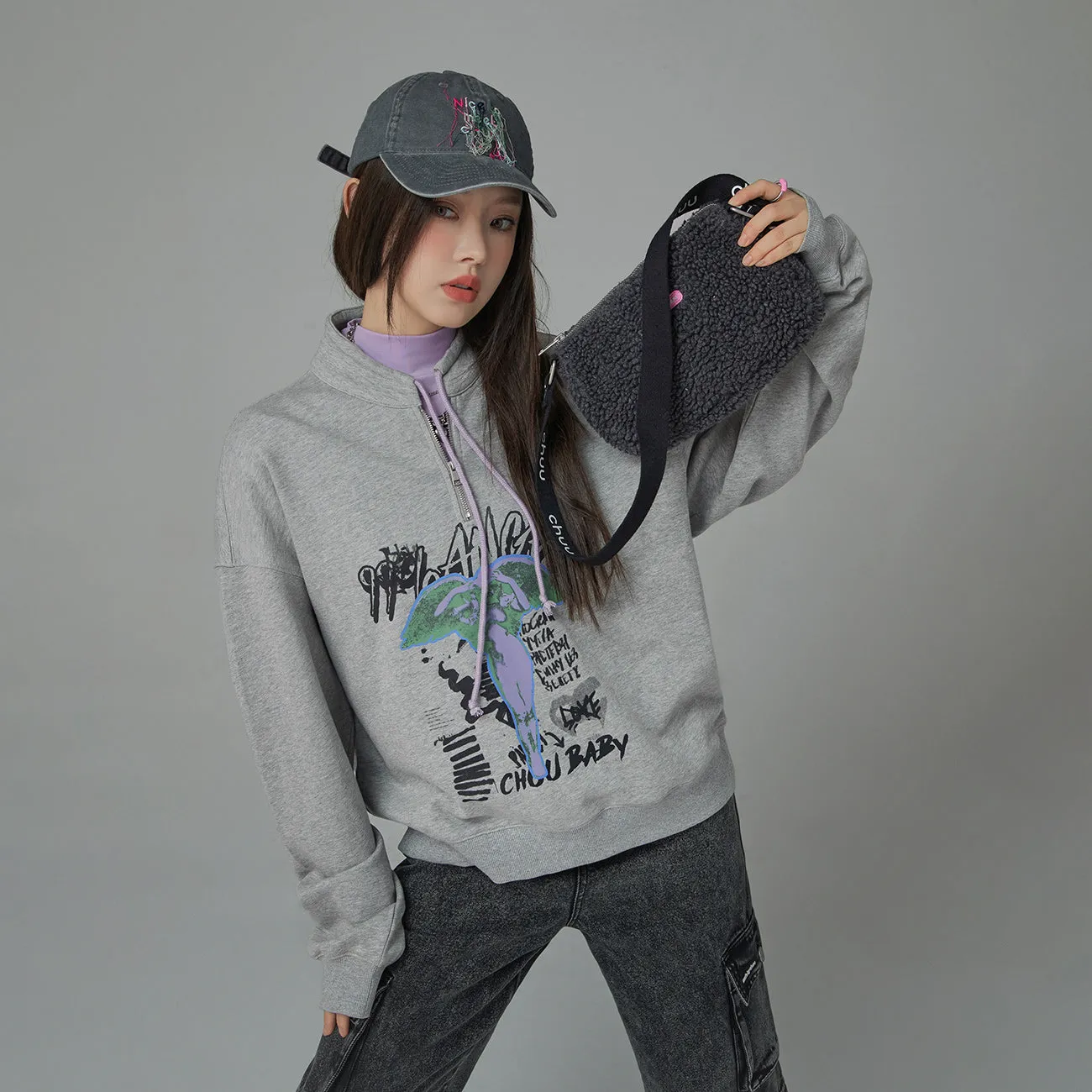 Here We Go Again String Loose Fit Sweatshirt