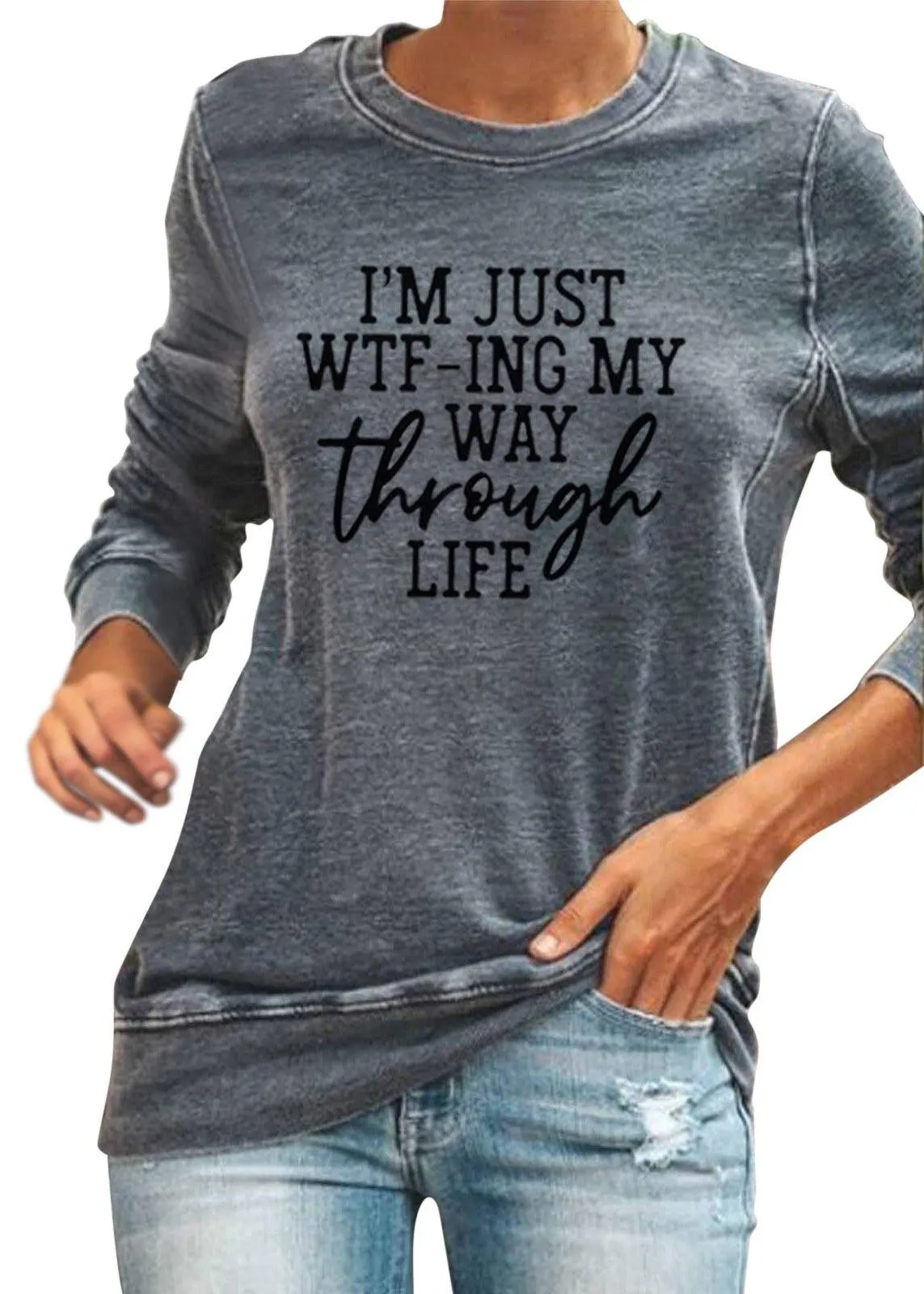 I'M JUST WTF-ING MY WAY THROUGH LIFE' Graphic Hoodies