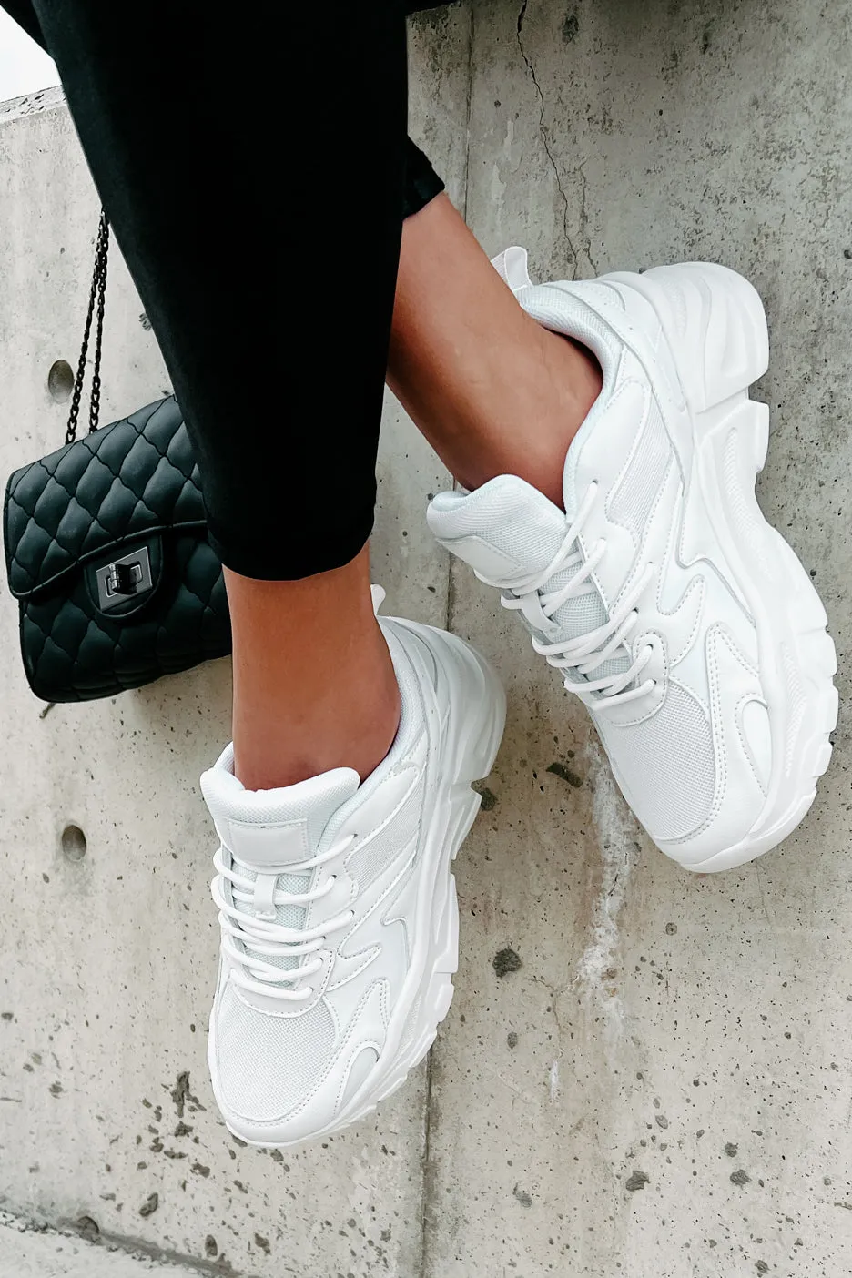 Just Like Kim Chunky Dad Sneakers (White)