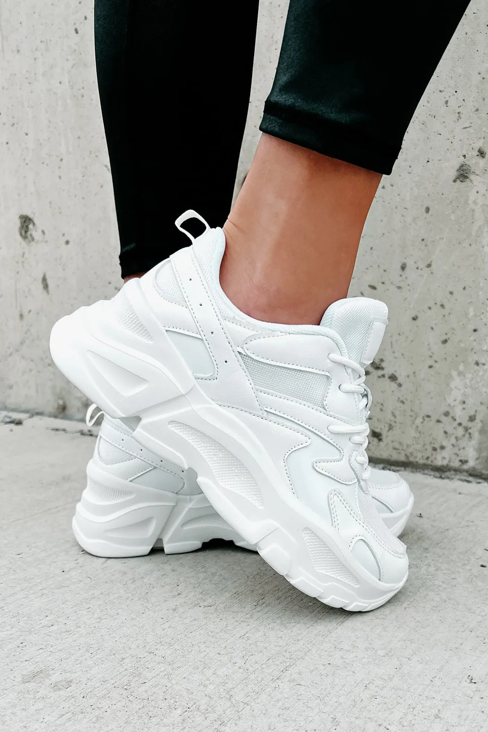 Just Like Kim Chunky Dad Sneakers (White)