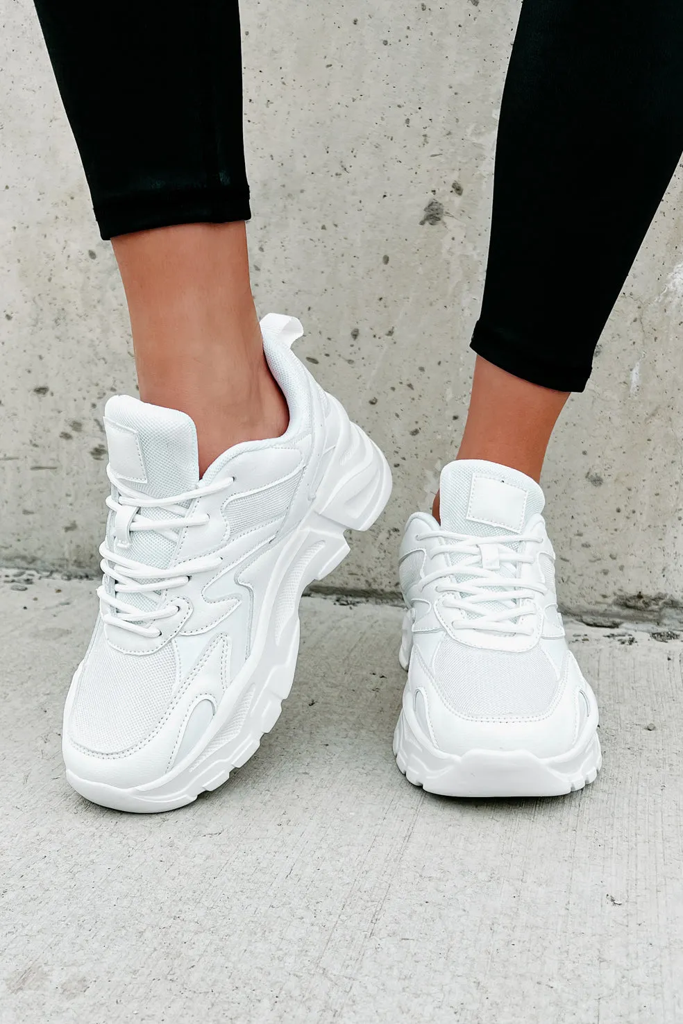 Just Like Kim Chunky Dad Sneakers (White)