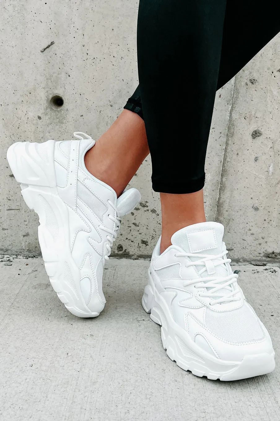 Just Like Kim Chunky Dad Sneakers (White)