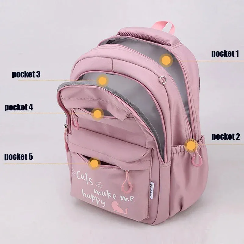 KIylethomasw 2024 Backpack Cute Backpacks Waterproof Youth College Student Travel Knapsack Simple Versatile Women's Travel Back Dropshiping