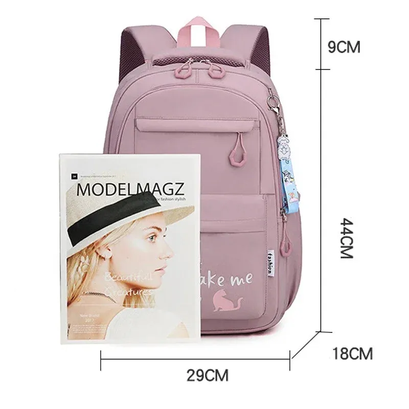 KIylethomasw 2024 Backpack Cute Backpacks Waterproof Youth College Student Travel Knapsack Simple Versatile Women's Travel Back Dropshiping