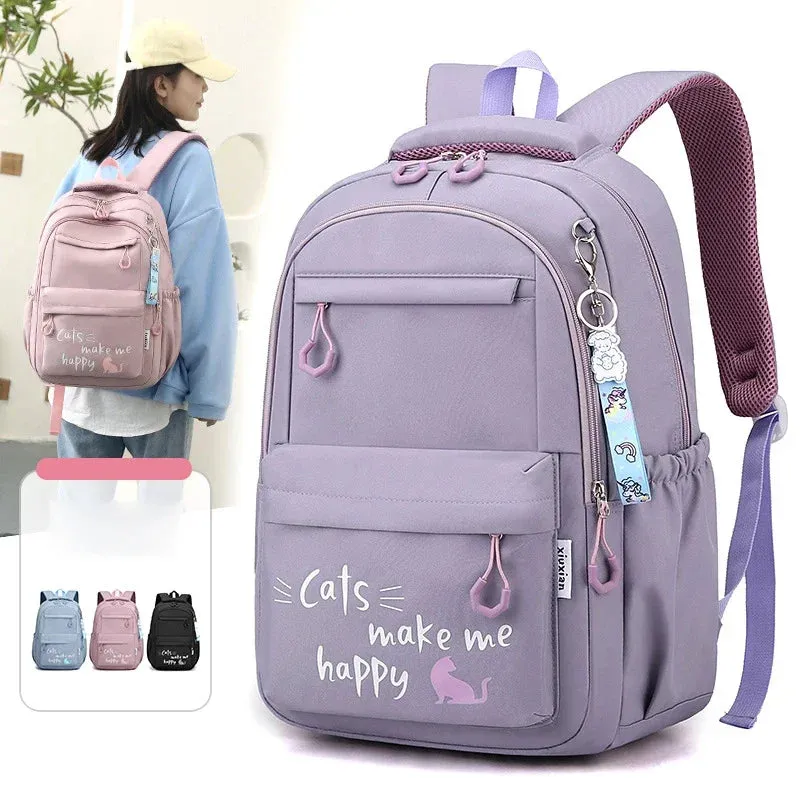 KIylethomasw 2024 Backpack Cute Backpacks Waterproof Youth College Student Travel Knapsack Simple Versatile Women's Travel Back Dropshiping