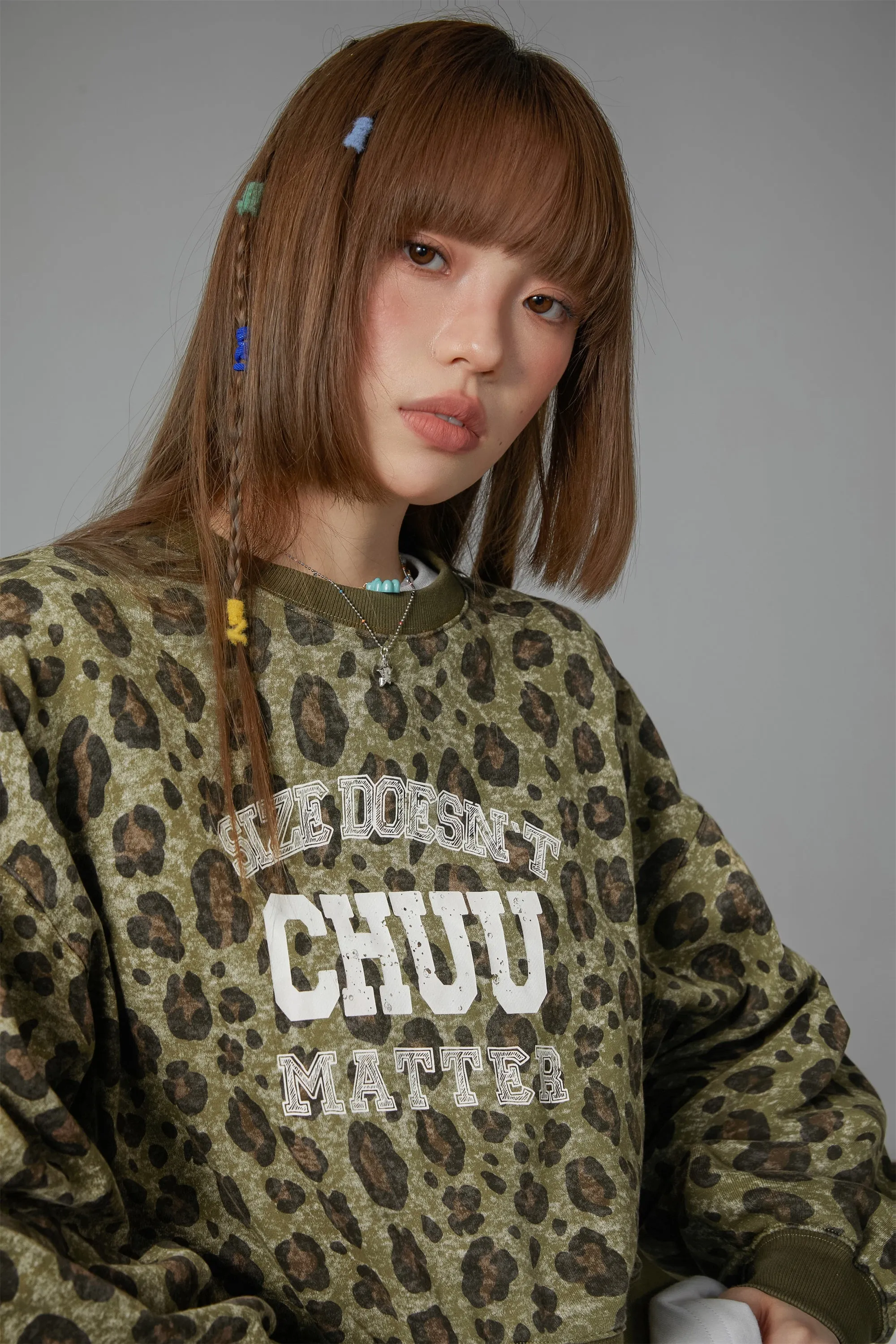 Leopard Chuu Matter Loose Fit Sweatshirt