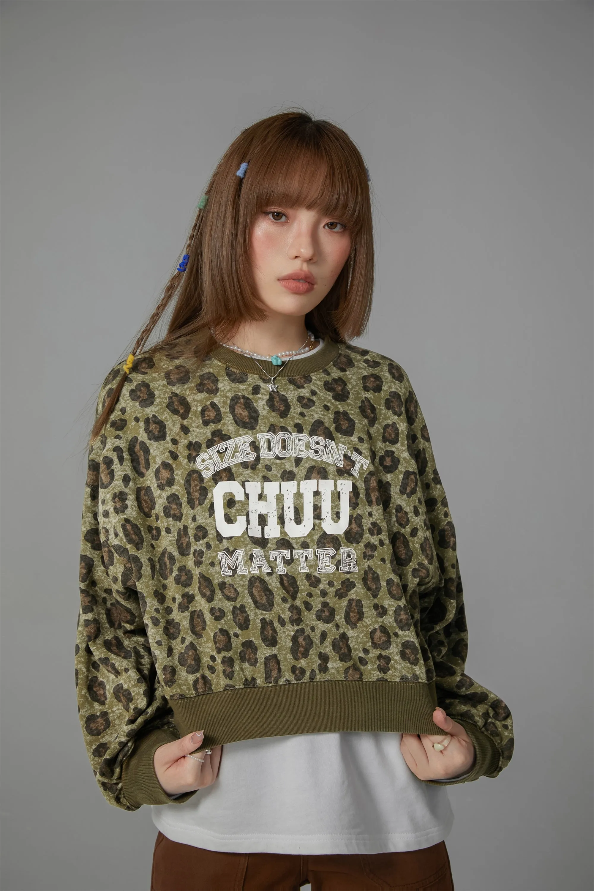 Leopard Chuu Matter Loose Fit Sweatshirt