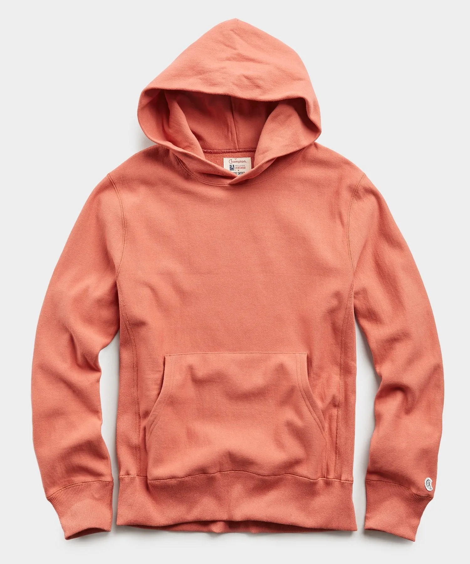 Lightweight Popover Hoodie Sweatshirt in Orange Russet