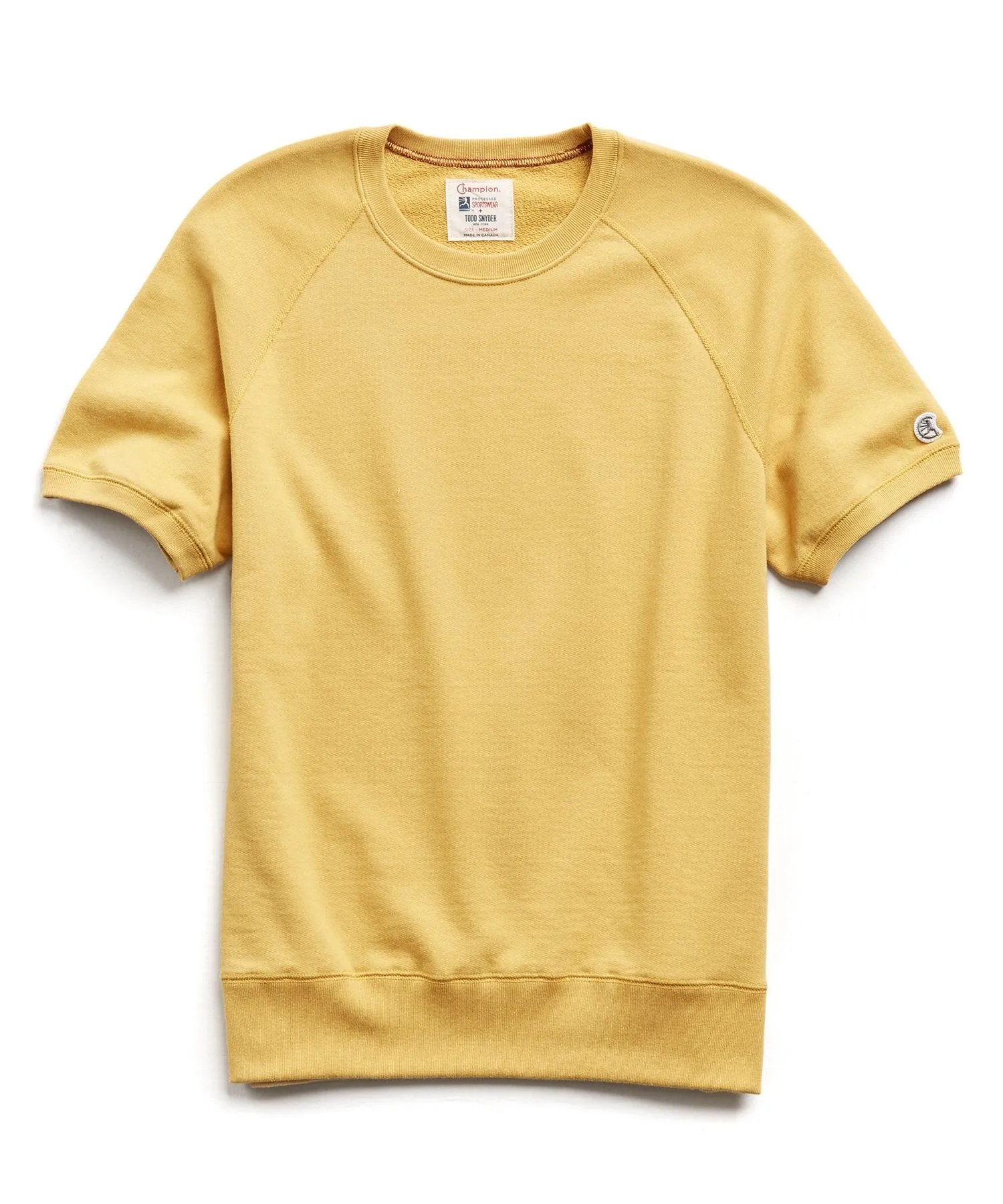 Lightweight Short Sleeve Sweatshirt in Goldenrod