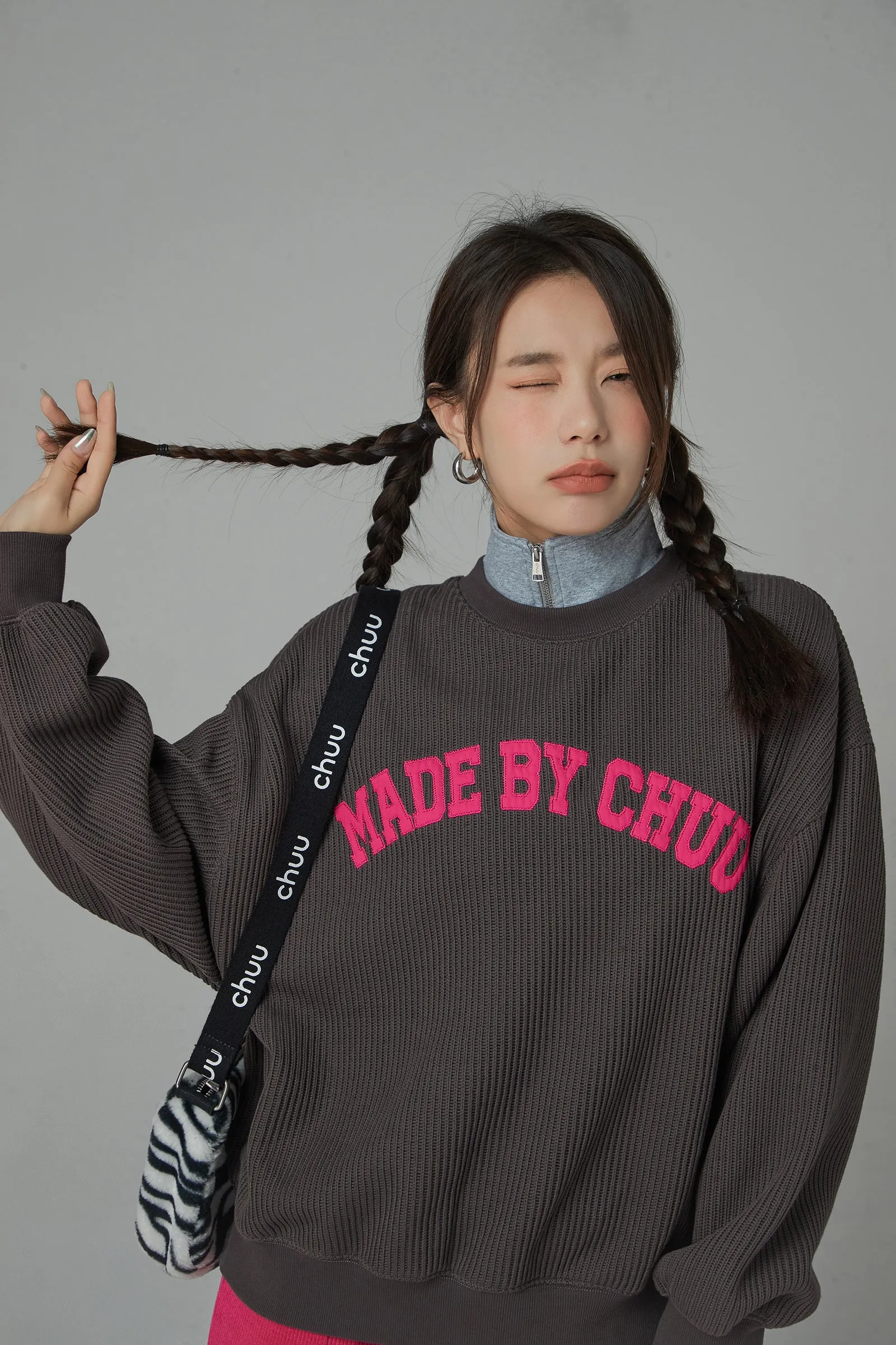 Made By Chuu When I See You Smile Loose Fit Sweatshirt