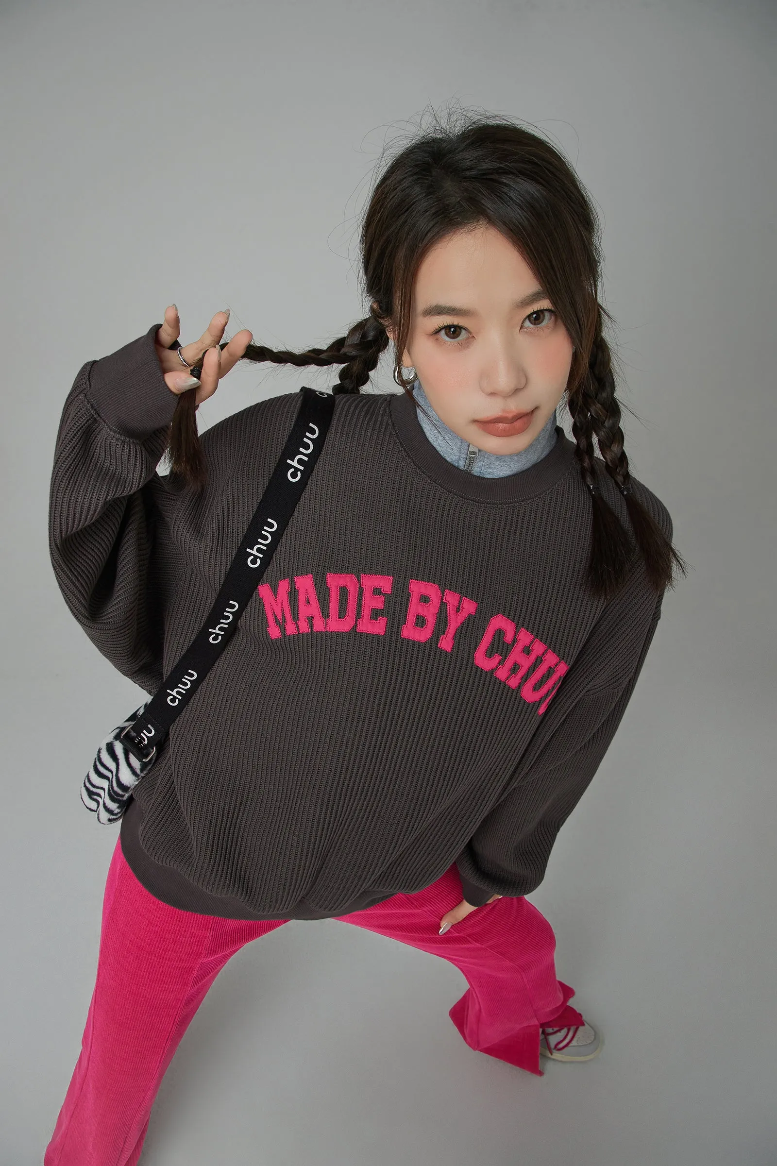 Made By Chuu When I See You Smile Loose Fit Sweatshirt