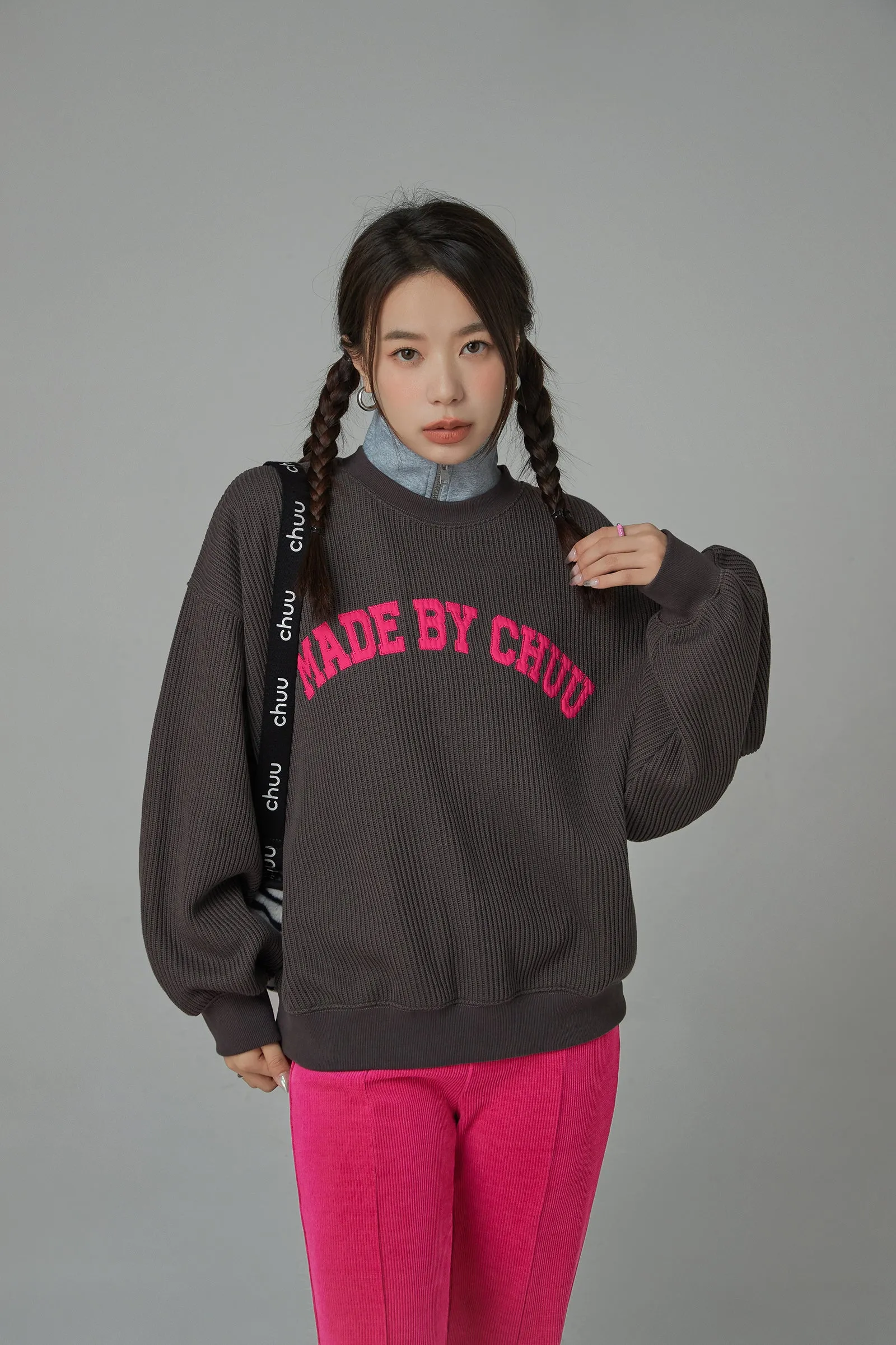 Made By Chuu When I See You Smile Loose Fit Sweatshirt