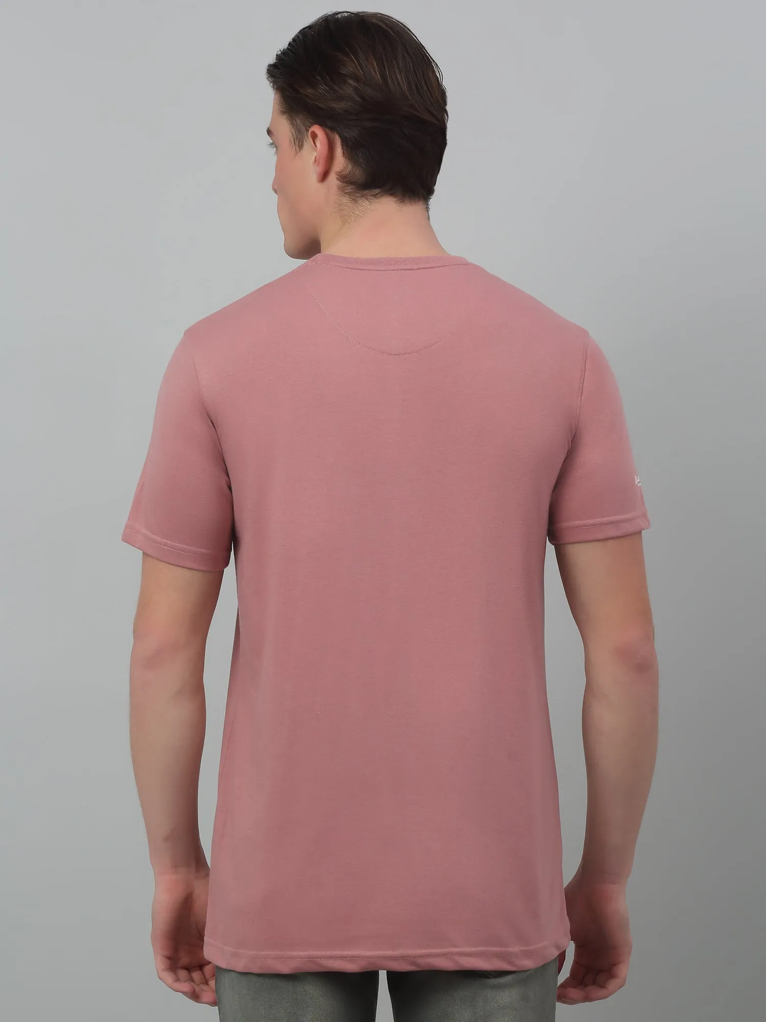 Men's Dusty Pink Round neck Half Sleeve T-Shirt