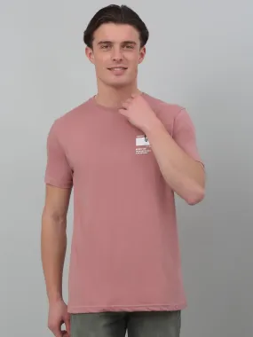 Men's Dusty Pink Round neck Half Sleeve T-Shirt