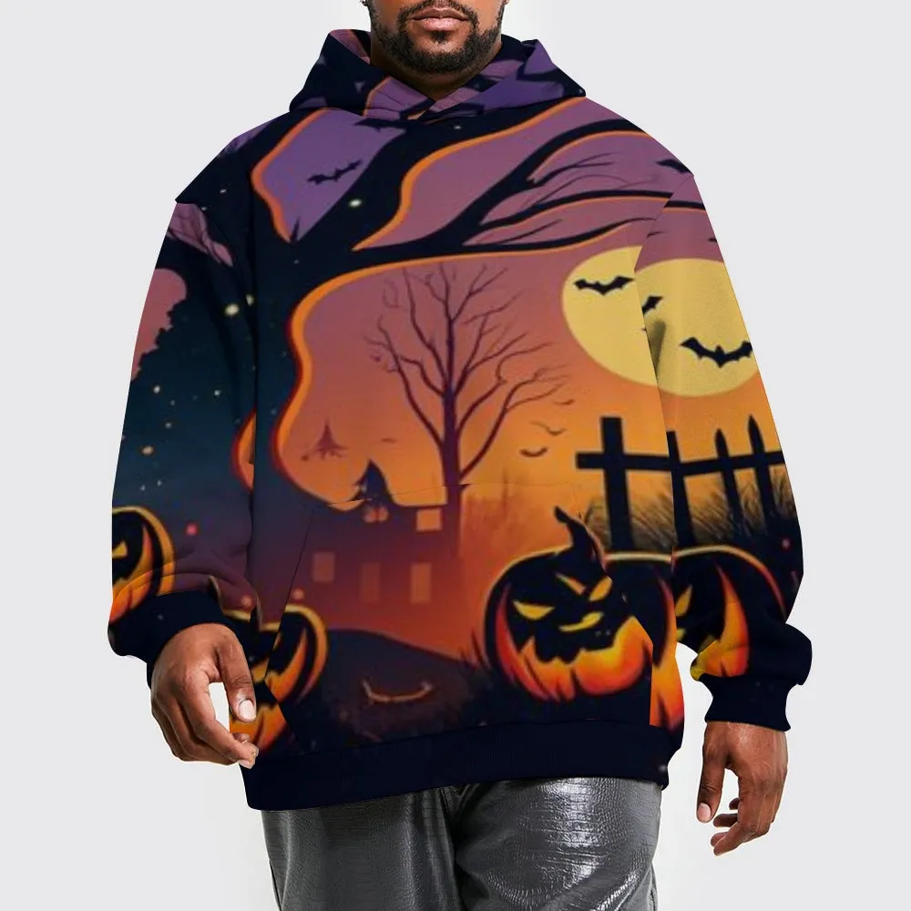 Mens Halloween Bat Night 3D Print Hoodies