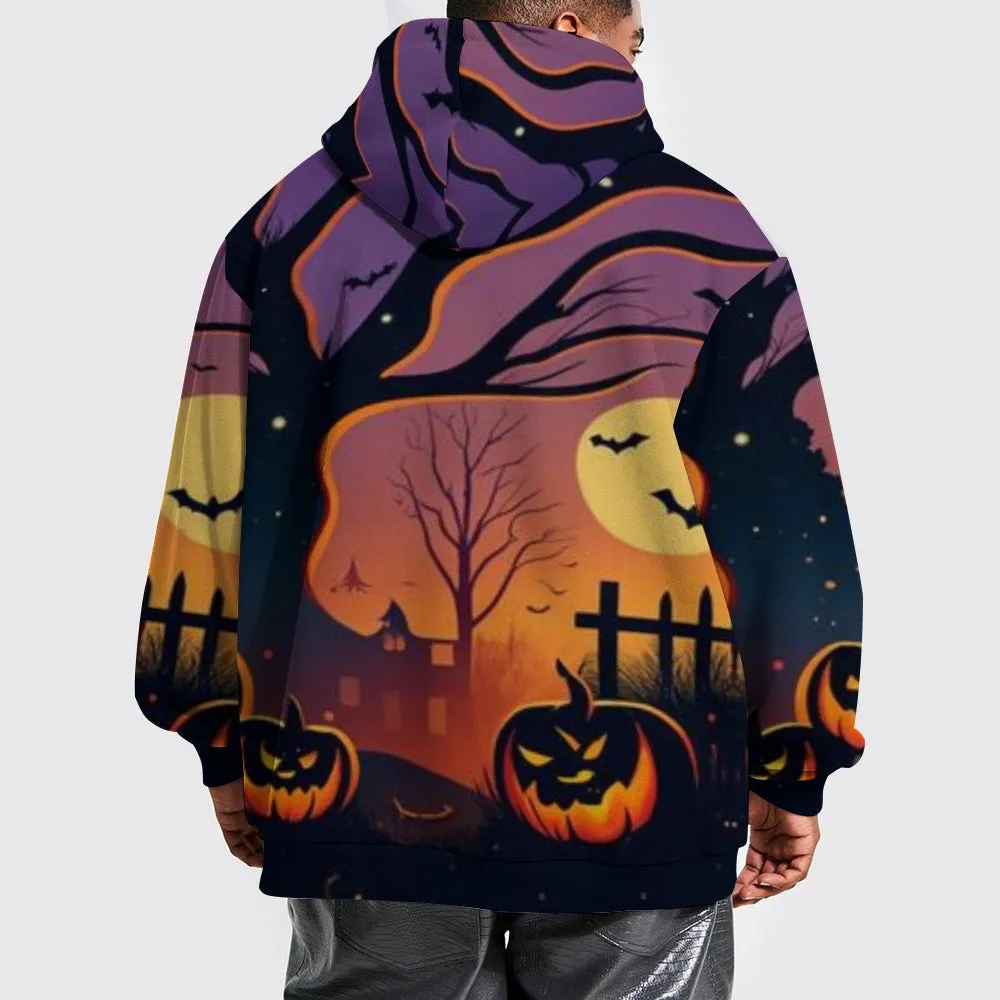 Mens Halloween Bat Night 3D Print Hoodies