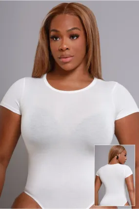 Must Have Basic Bodysuit - White Crew Neck