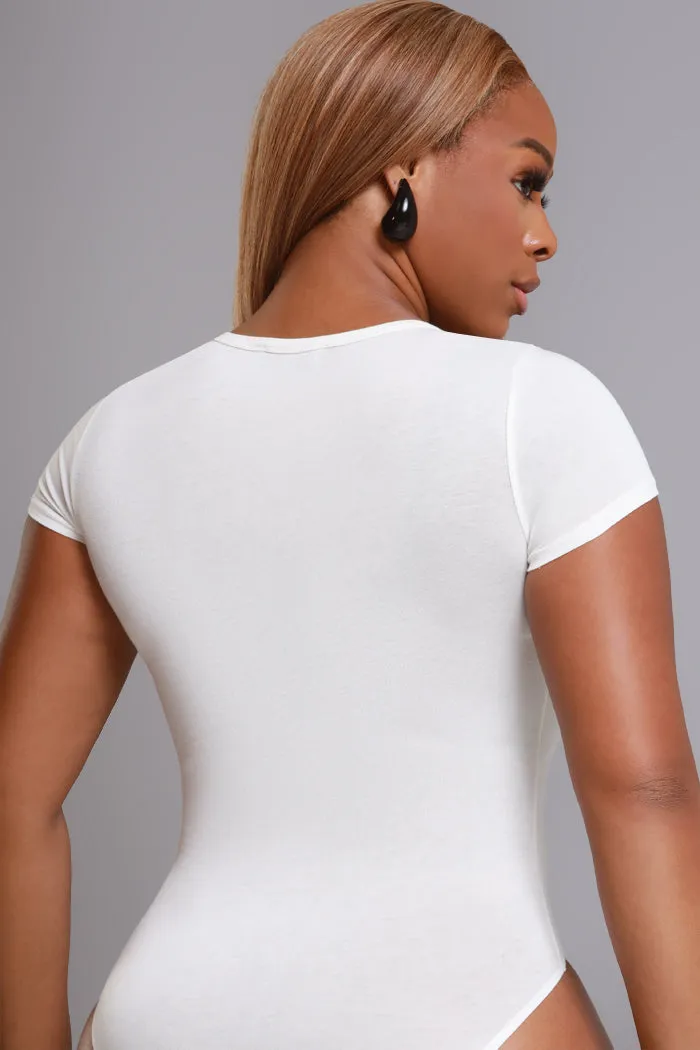 Must Have Basic Bodysuit - White Crew Neck