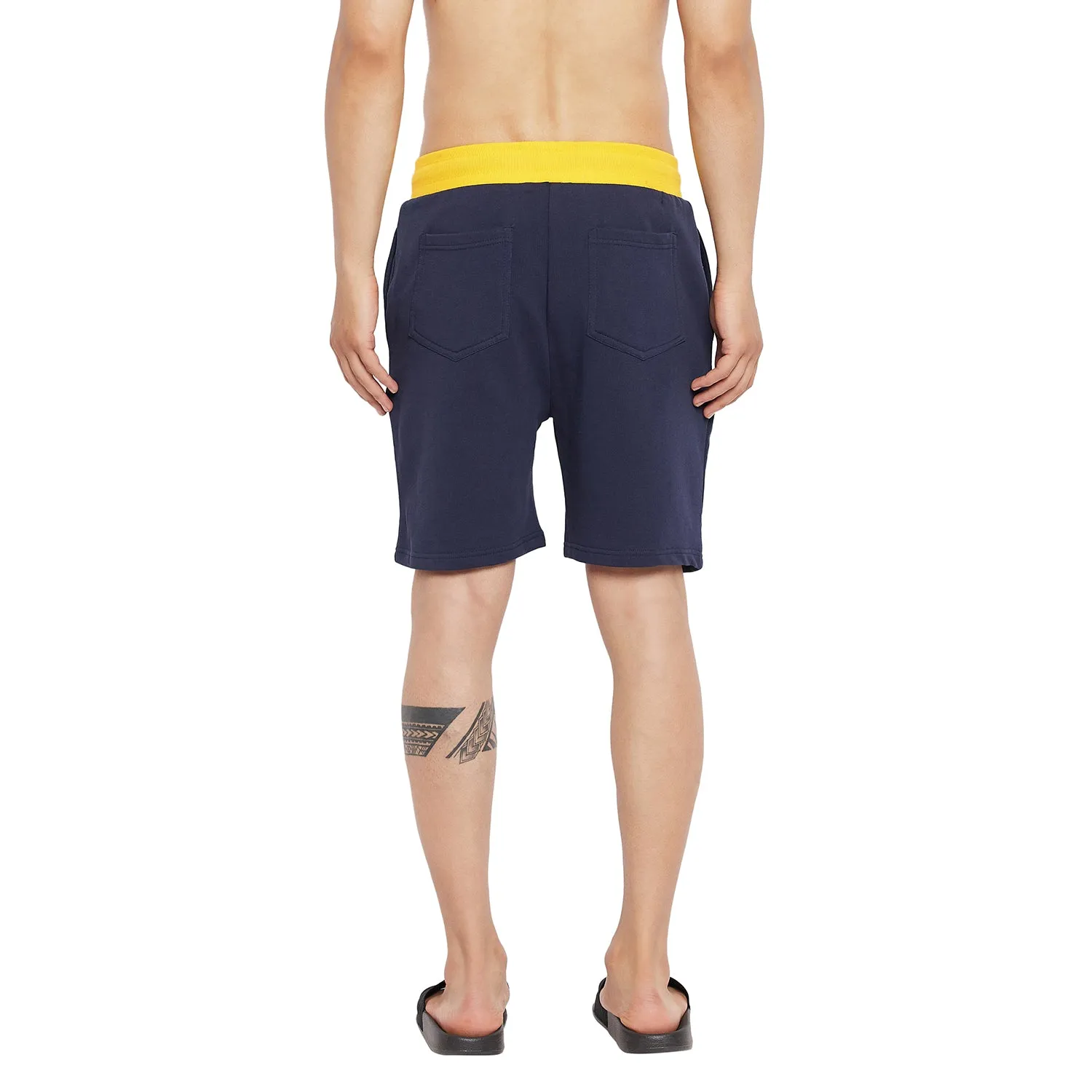 NAVY GROW GRAPHIC RELAXED FIT SHORTS