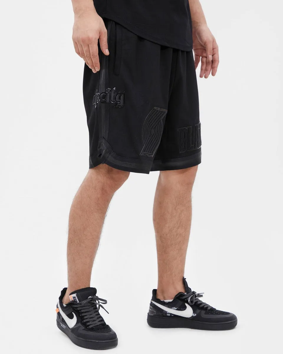 NBA PORTLAND TRAIL BLAZERS TRIPLE BLACK MEN'S SHORT (TRIPLE BLACK)