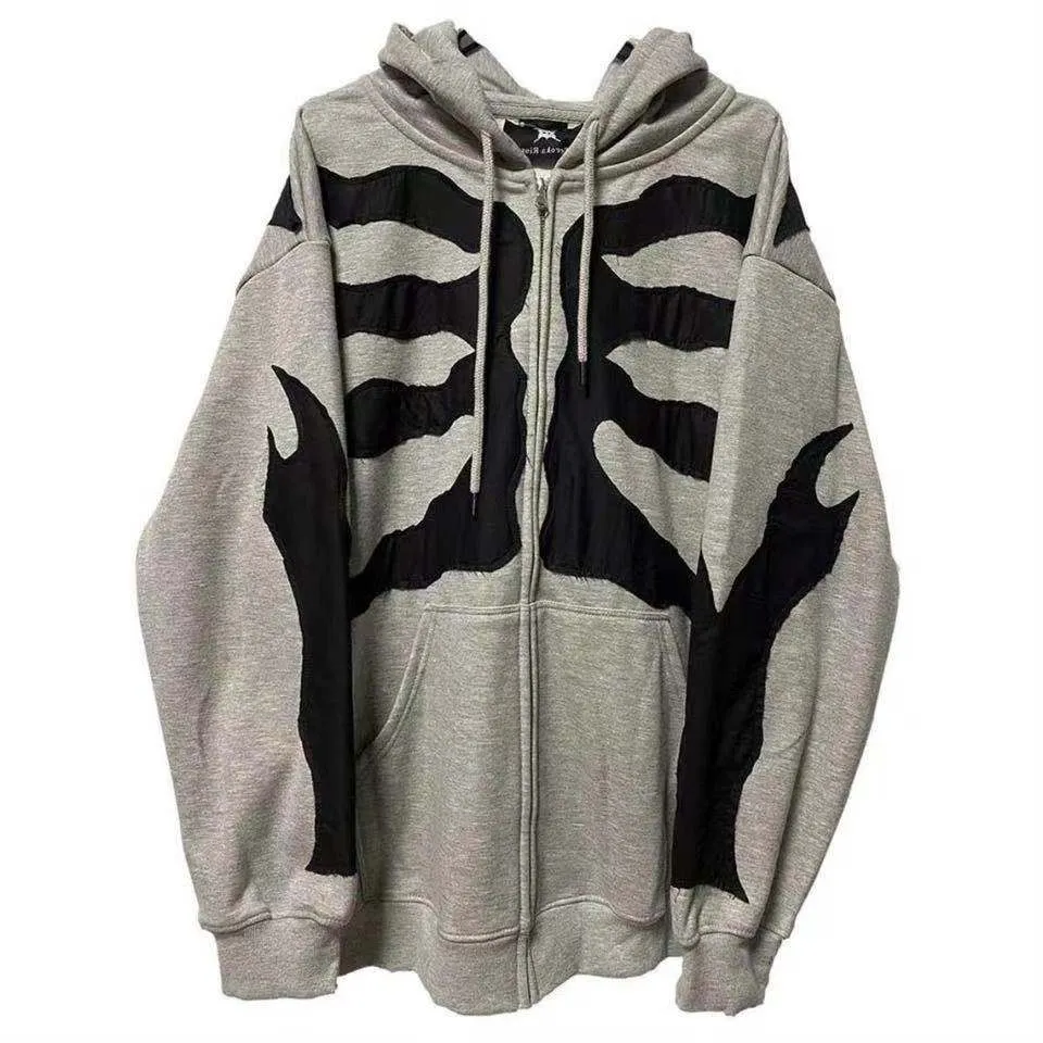 New Butterfly Print Oversize Zip Up Hoodies