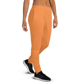 Orange Women's Joggers, Soft Skinny Soft Ladies Pants Solid Color Sweatpants-Made in EU