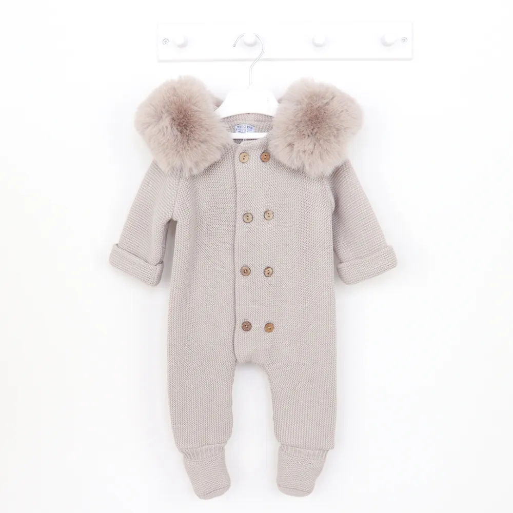 Pangasa Camel Faux Fur Pramsuit