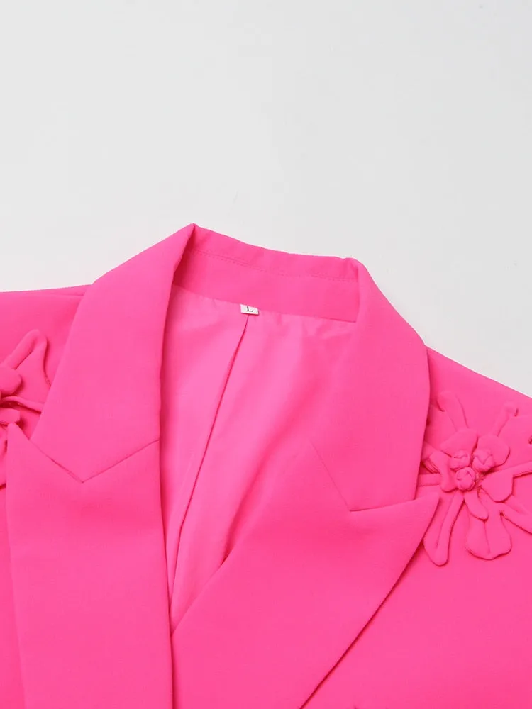 Pink Blazer With Flowers